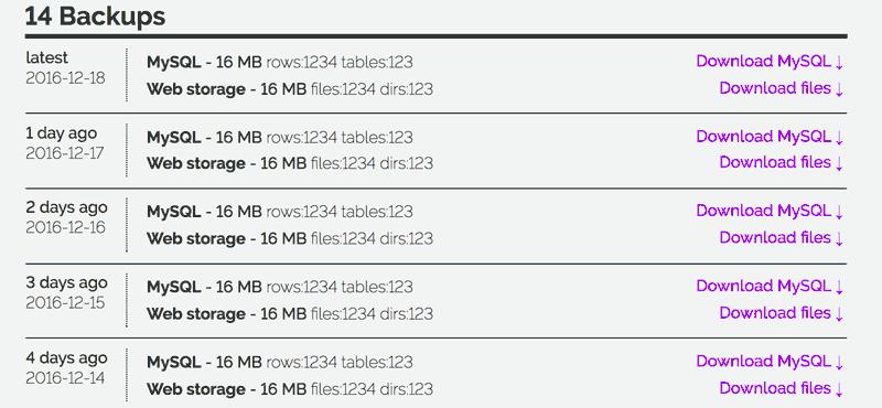 New Backups dialouge