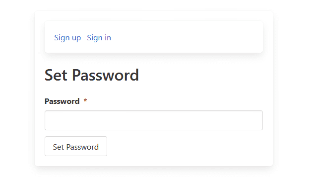 Set password form