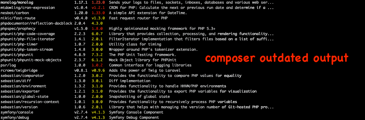 composer outdated