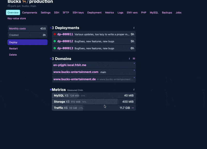 Essential metrics demo